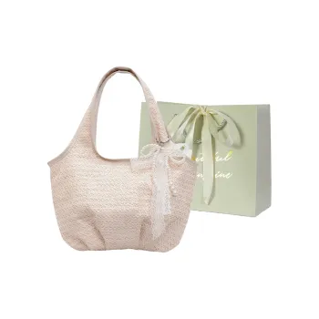 JIANGLIDA Straw Woven Shoulder Bag Women's Beige/Brown