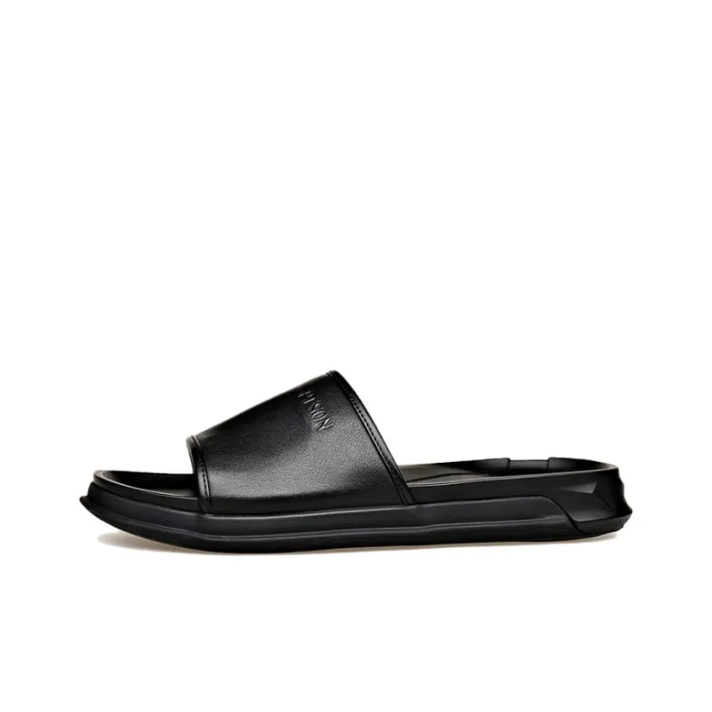 PT'SON Rubber Sole Slip Resistant Slide Slippers Men's Black-0