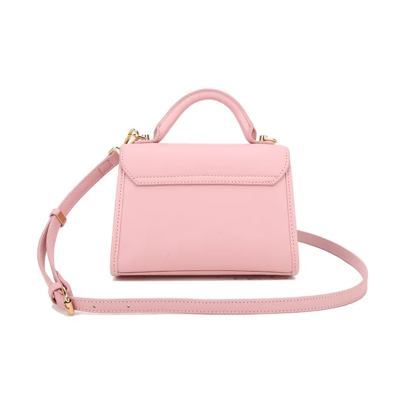 JANITINO PU One Shoulder Handbag Women's Pearl Sequin Pink-2