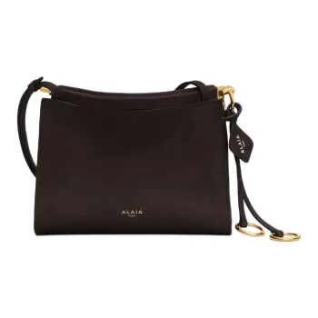 Alaia Calfskin Small Square Bag Shoulder Bag Trumpets Women's Dark Brown