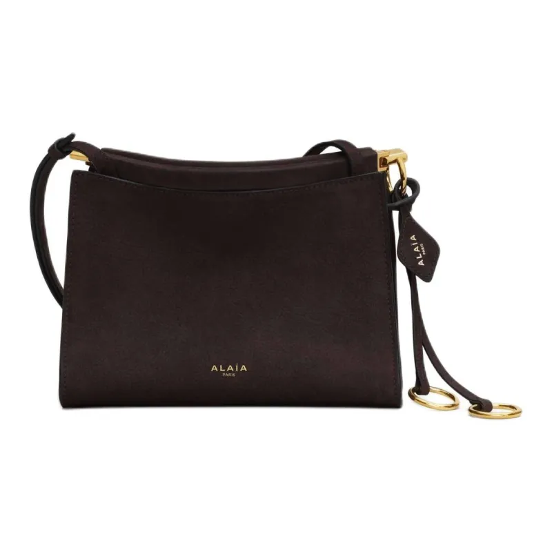 Alaia Calfskin Small Square Bag Shoulder Bag Trumpets Women's Dark Brown-0
