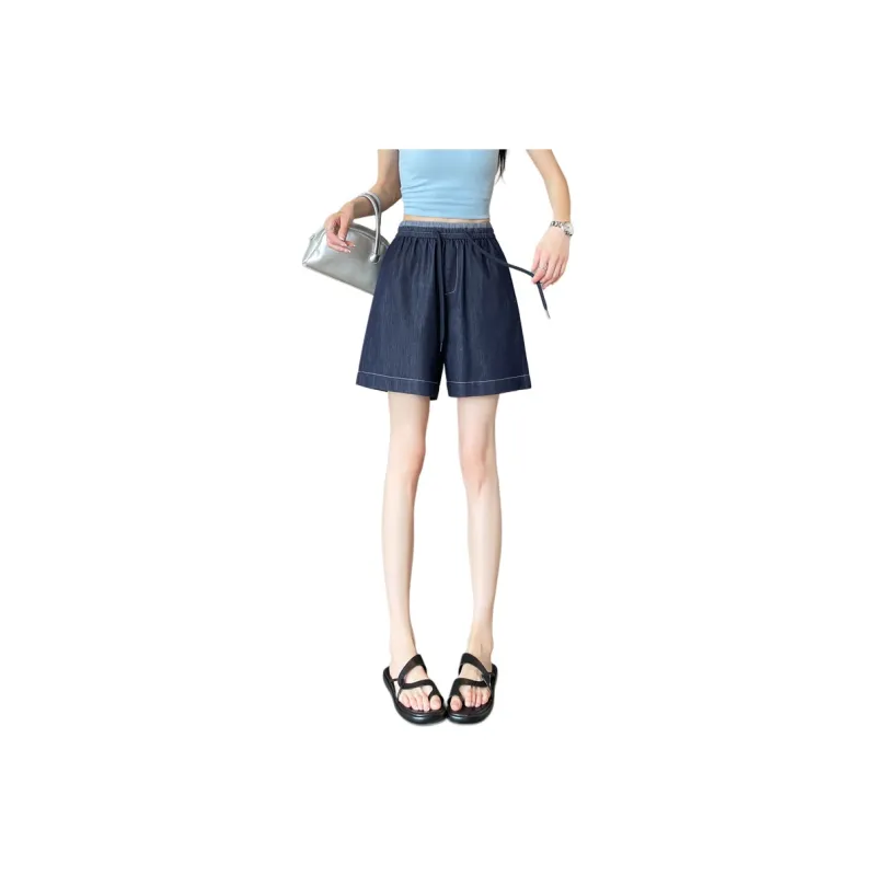 SITOL Denim Shorts Women's Dark Blue-0
