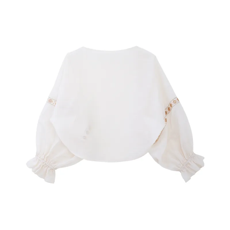 Blovelan Chiffon Shirts Women's Creamy Apricot-1