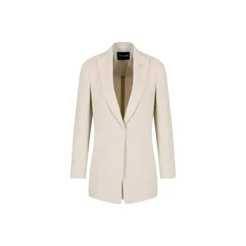 GIORGIO ARMANI Long Single breasted Linen Jacket