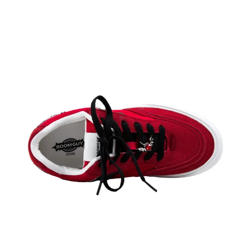 BOOM GUY POW Explosion Energy 100% Slip Resistant, Abrasion Resistant, Lightweight Low Top Skateboard Shoes Women's Red-4