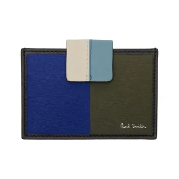 Paul Smith Saffiano Leather Wallet Men's Blue & Black