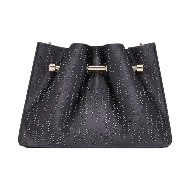 AMANI Viscose With Silk Blend Handheld Shoulder Bag Women's Black-2