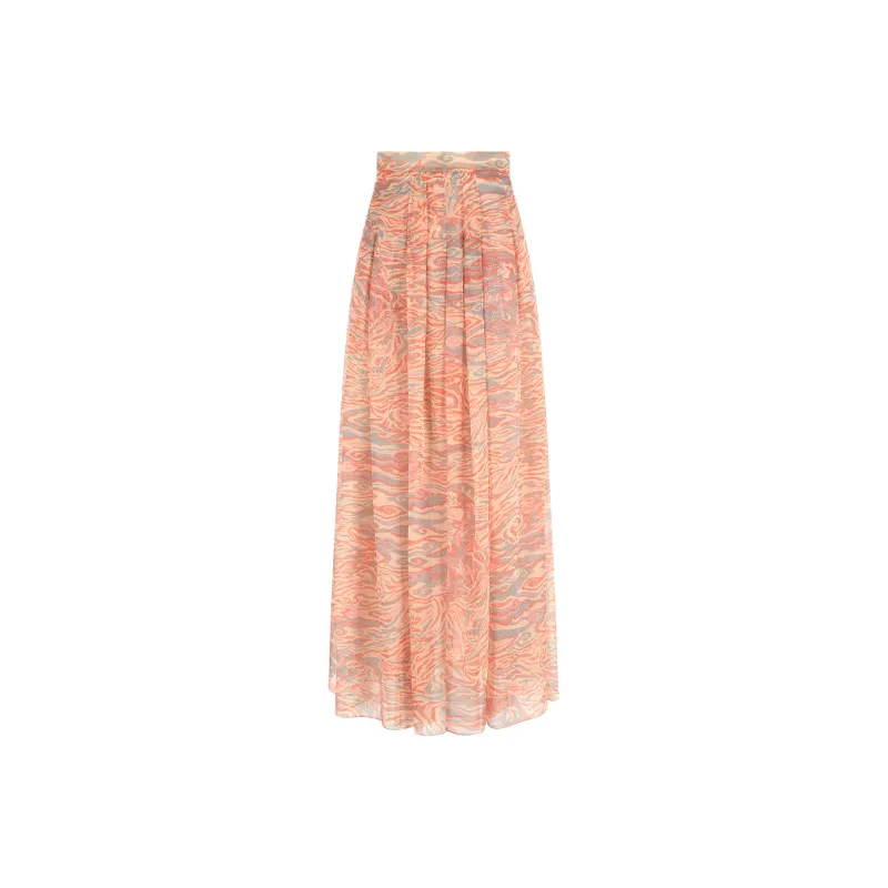 GIORGIO ARMANI Long Skirt In Printed Silk-0