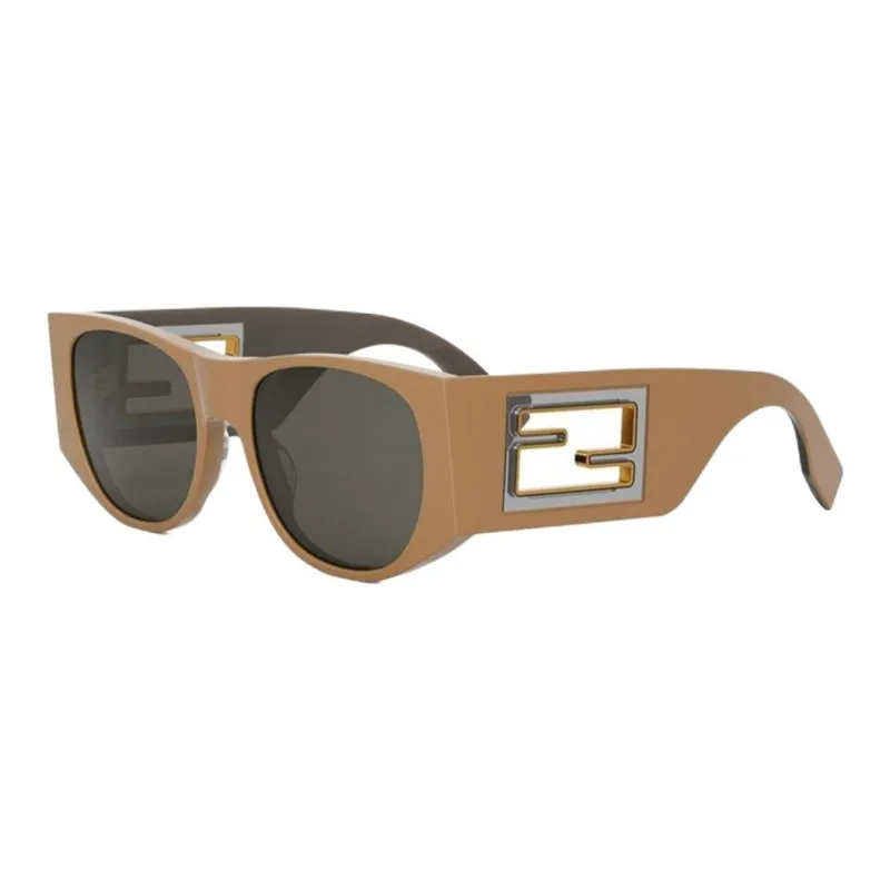 FENDI Acetate Square Sunglasses Women's Brown-0