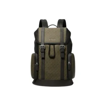 MICHAEL KORS Hudson Coated Canvas Backpack Men's Olive