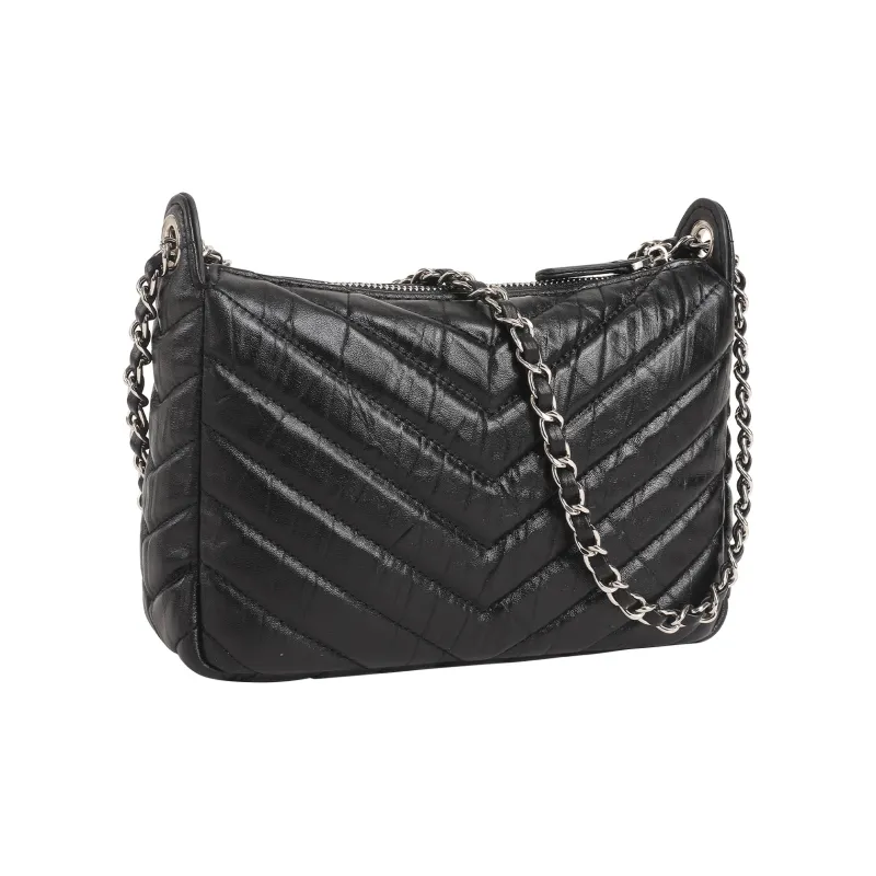 Miao Di Cow Leather Shoulder Bag, Crossbody Bag Regular Women's Midnight Black-2