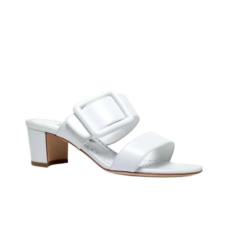 MANOLO BLAHNIK Slip Resistant Slide Slippers 5cm Women's White-2