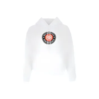 Balenciaga Logo Printed Hoodie 'White'