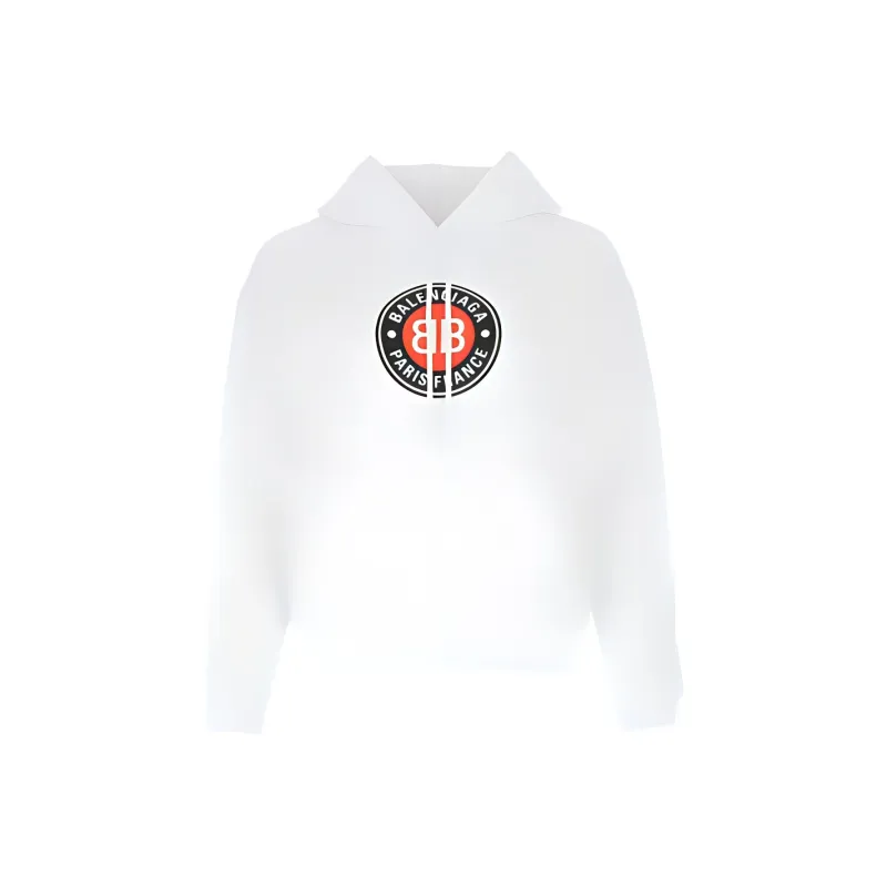 Balenciaga Logo Printed Hoodie 'White'-0