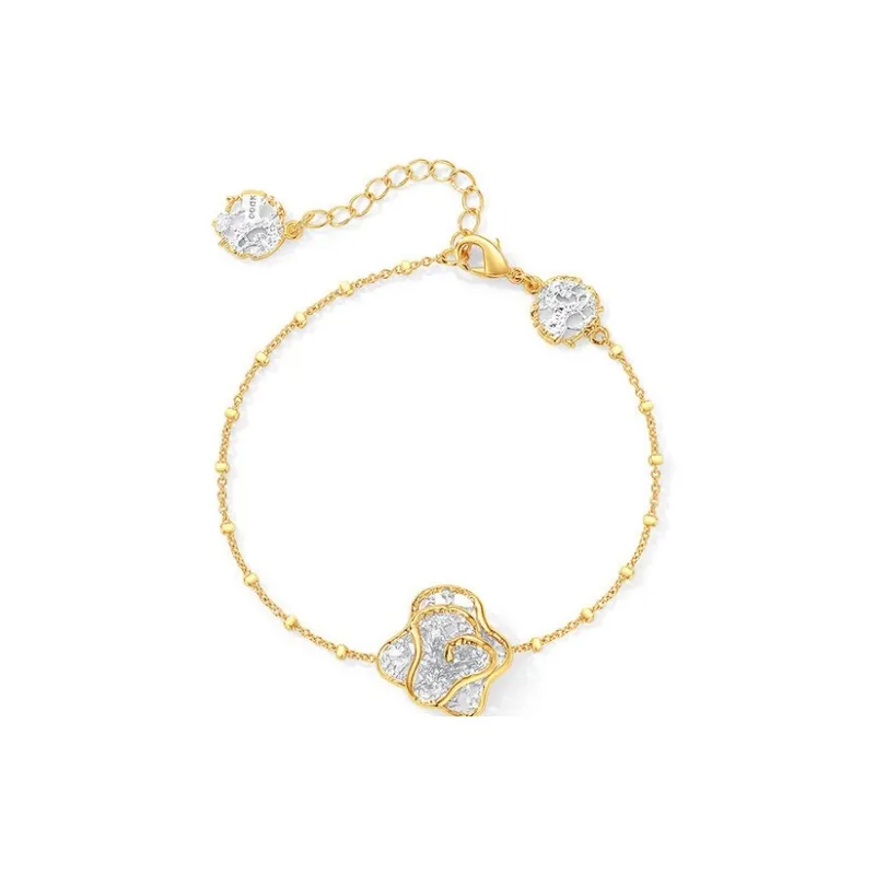 OOAK 925 Sterling Silver, 18K Gold Plated Bracelet Box Women's-8