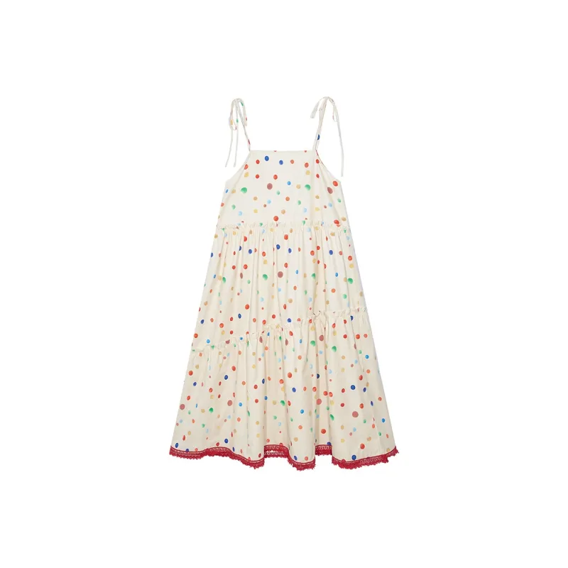 ELF SACK Slip Dresses Women's Light Yellow Polka Dot-1