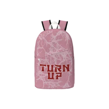 TURN UP Polyester Backpack Unisex Gray Pink