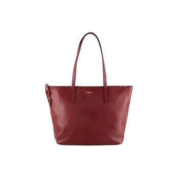Furla Leather Tote Bag Shopping Bag Handbag Regular Women's Red