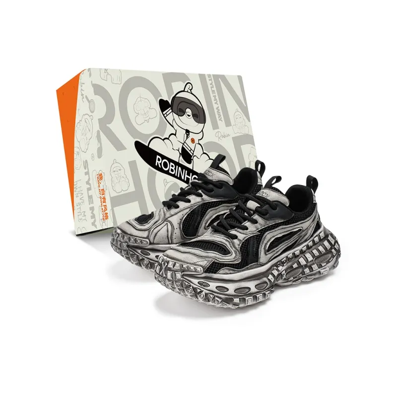 ROBINHOOD Cushioning, Slip Resistant, Abrasion Resistant, Coverage, Support Low Top Chunky Sneakers Men's-5