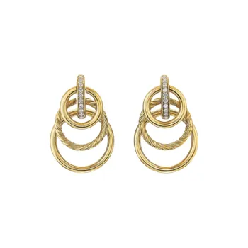 David Yurman 18K Gold Dy Mercer® Diamond Earrings