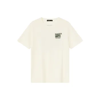 CAISEDI T Shirts Men Ecru