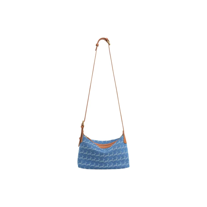 Miao Di Fabric Shoulder Bag Women's Denim Blue-1