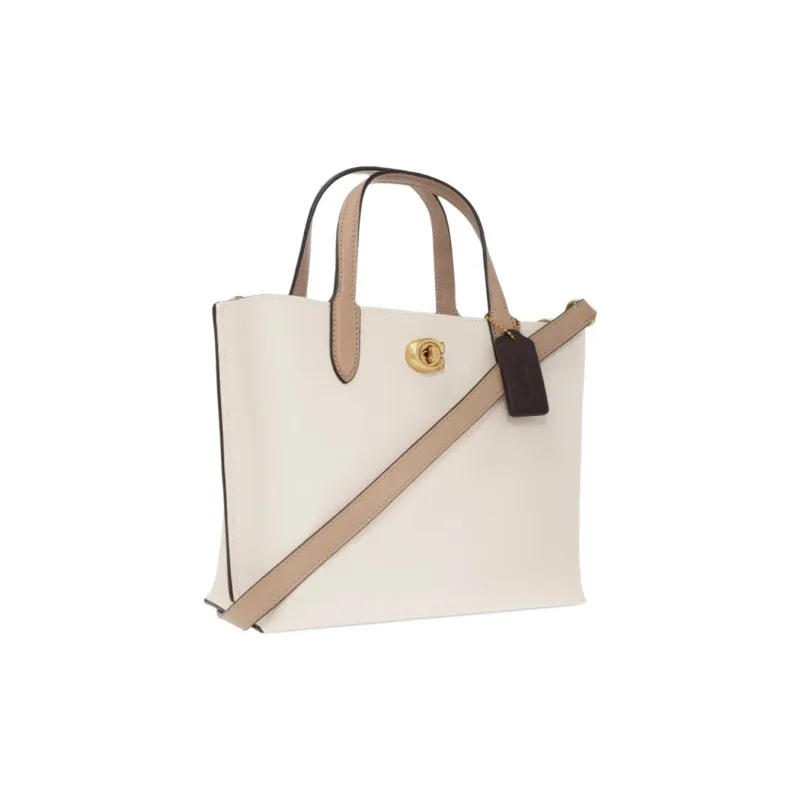 COACH Cow Leather Handbag Women's Cream White-1