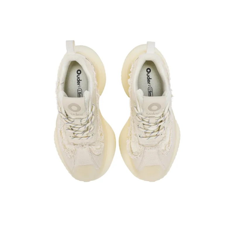 Ouder Slip Resistant, Abrasion Resistant, Breathable Low Top Casual Training Running Shoes Unisex White-3