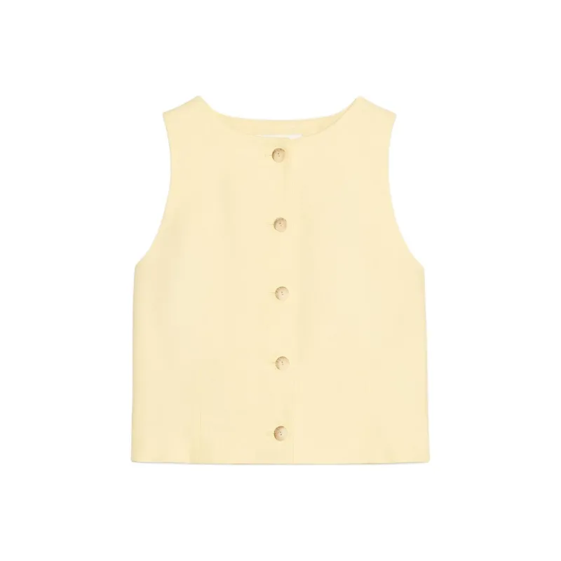 ZARA Tank Tops Women's Yellow-0