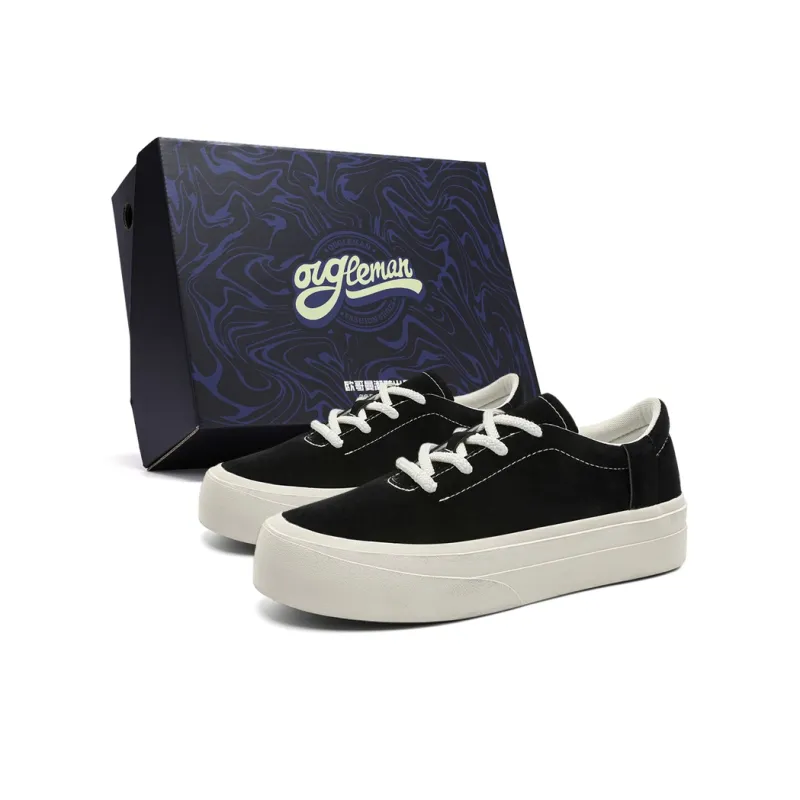 OUGLEMEN Coverage Slip Resistant And Abrasion Resistant Low Top Skateboard Shoes Men's Box-3