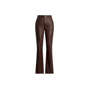 LAUREN RALPH LAUREN Leather Pants Women's Brown