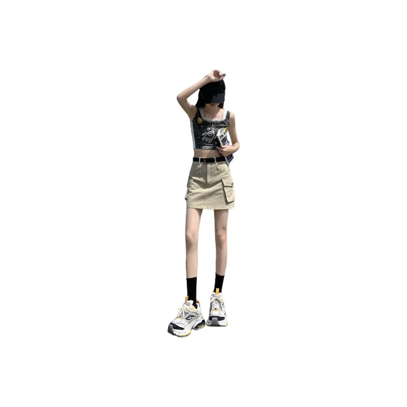 YINLEI Cargo Short Skirts Women's-3