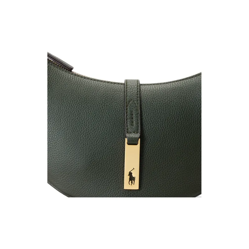 Polo Ralph Lauren Polo ID Cow Leather Handbag, Shoulder Bag Women's Green-4