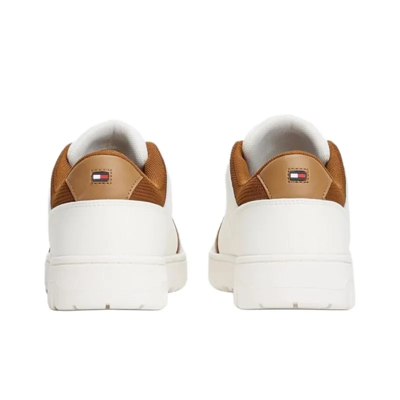 Tommy Hilfiger Trainers Anti Slip Wear Resistant Low Top Skateboard Shoes Men's White Brown-4