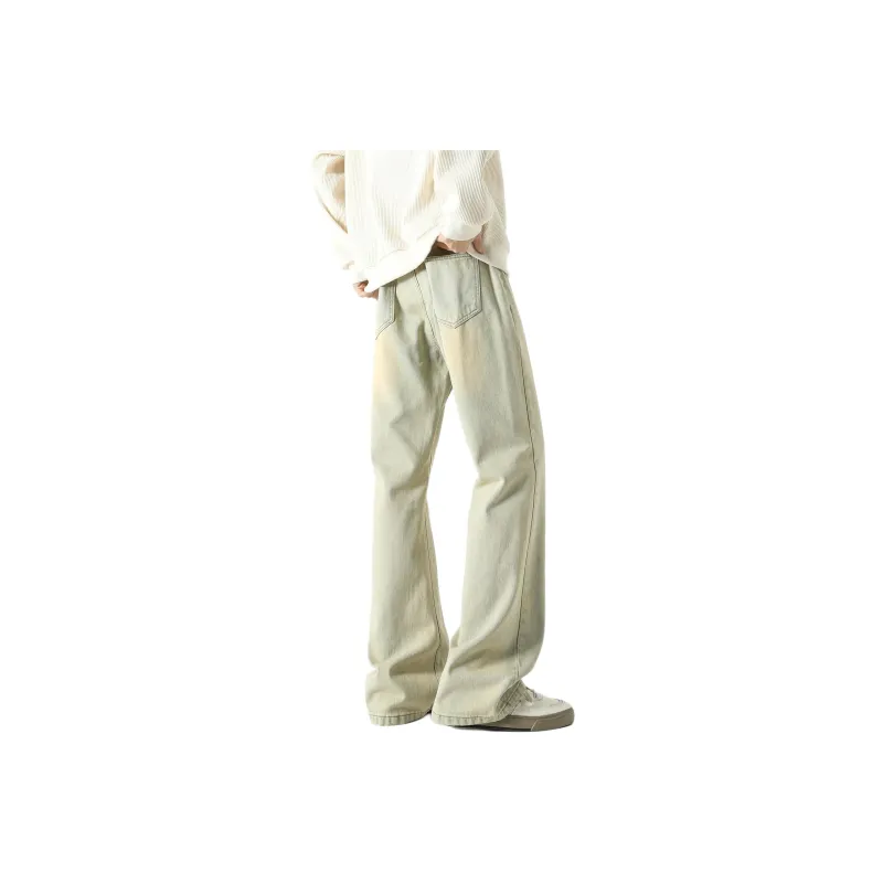 HUANQIU Jeans Unisex Black Gray-26