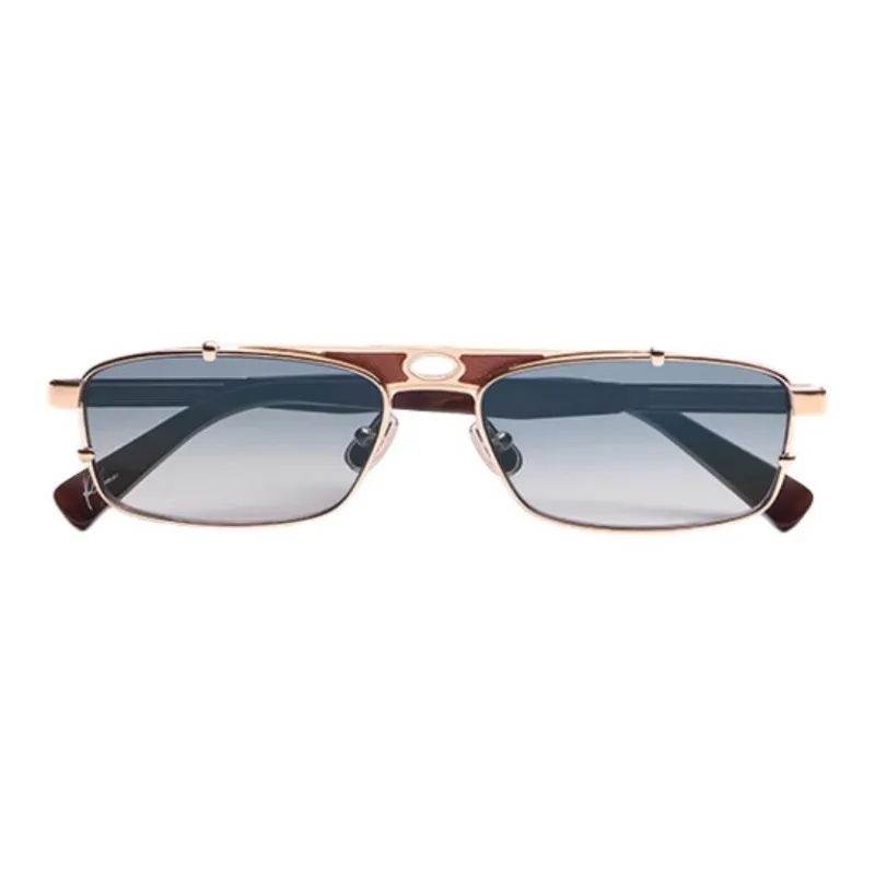 Brunello Cucinelli Ox Horn Square Sunglasses Unisex Gold-1