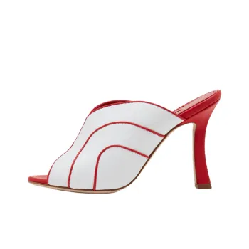 MANOLO BLAHNIK Slide Slippers 10.5cm Women's White