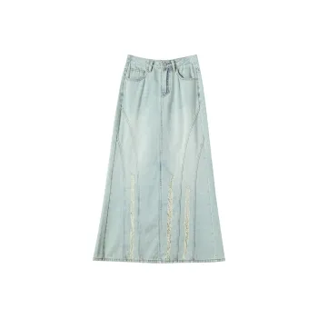 YINLEI Denim Long Skirt Women's