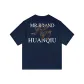 Navy Blue-White Text Print
