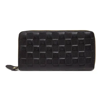 Old Man's Head Top Grain Cow Leather Wallet Men's Black