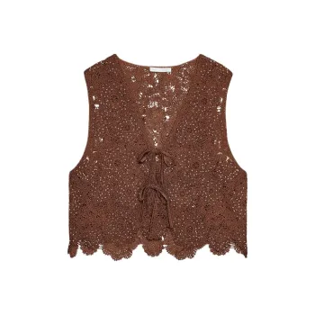 ZARA Tank Tops Women's Light Brown