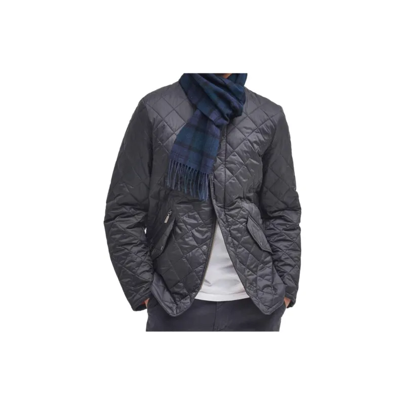 BARBOUR Wool Knit Scarves Men's Light Blue-2
