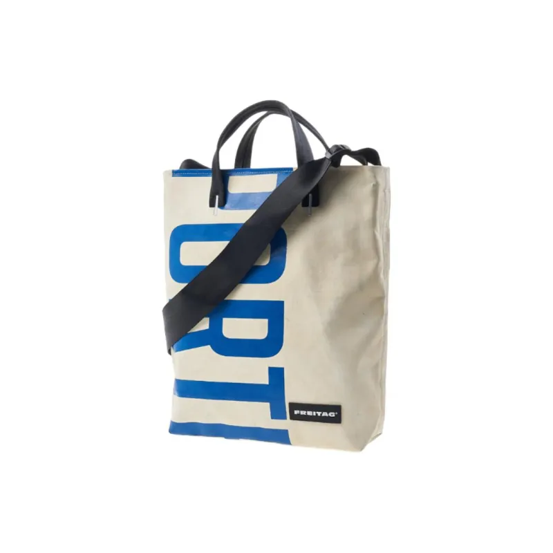 FREITAG Design Tote Bag, Shopping Bag, Shoulder Bag, Crossbody Bag, Handbag Unisex Blue & White-1