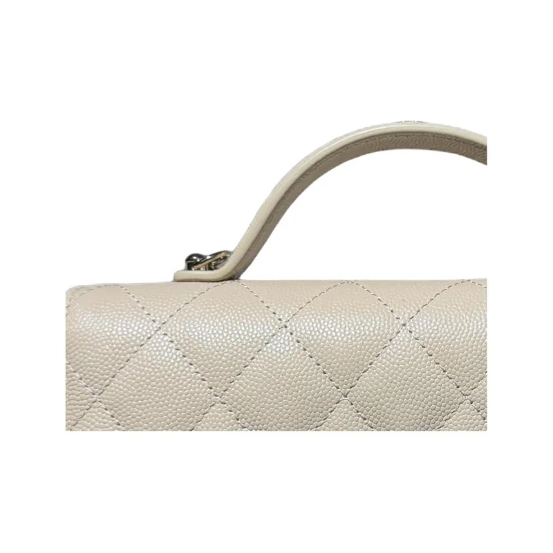 CHANEL Grain Calfskin Shoulder Bag, Crossbody Bag, Handbag Women's Ecru-2