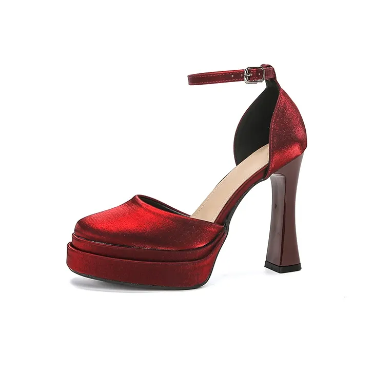 Zubumei High Heels Women's Black, Champagne, White, Burgundy-0