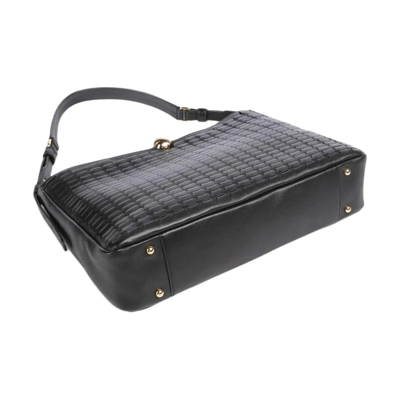 Furla Fine Grain Leather Shoulder Bag Women's Black-2
