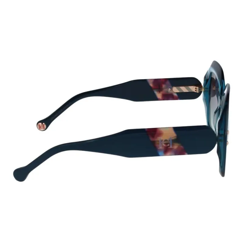 CarolinaHerrera Metal Acetate Irregular Shape Sunglasses Unisex Blue-2