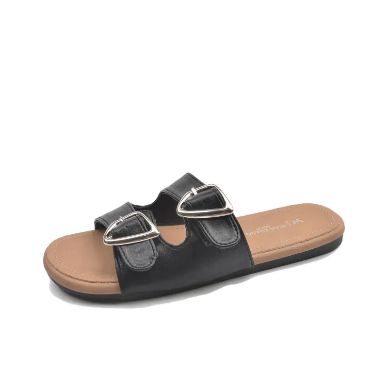 WUJI Rubber Sole Metal Slip Resistant Abrasion Resistant Slide Slippers Women's-0