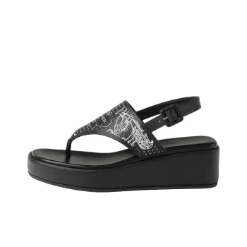 HERMES Karima One Strap Sandals 4.5cm Women's Black