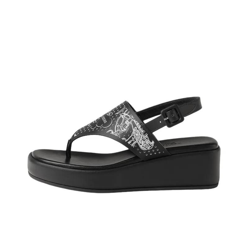 HERMES Karima One Strap Sandals 4.5cm Women's Black-0
